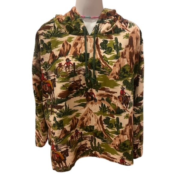 VINTAGE ESPRIT DE CORP Cropped Hoodie Shirt - Picture 1 of 9